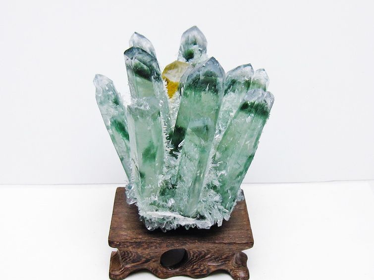 緑水晶 クラスター 原石 台座付属 一点物 182-7433