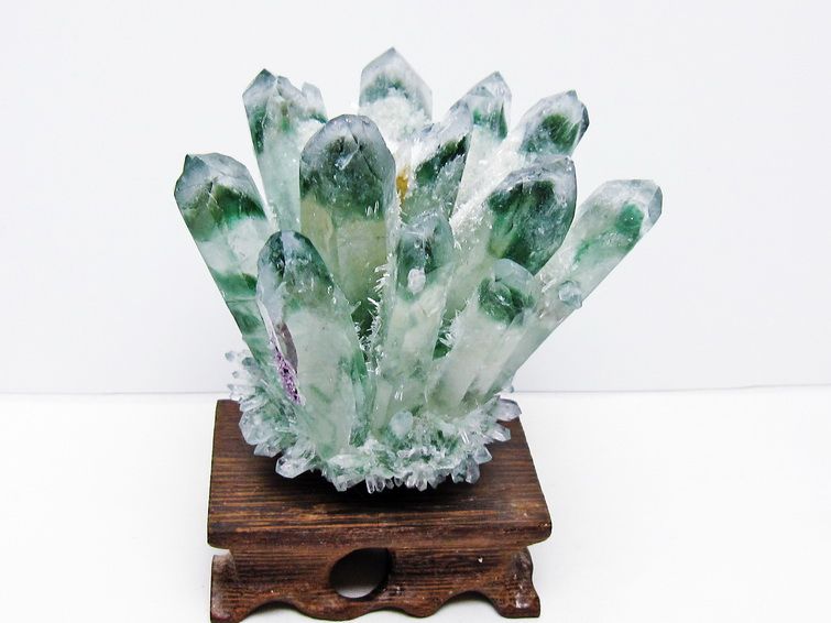 緑水晶 クラスター 原石 台座付属 一点物 182-7435