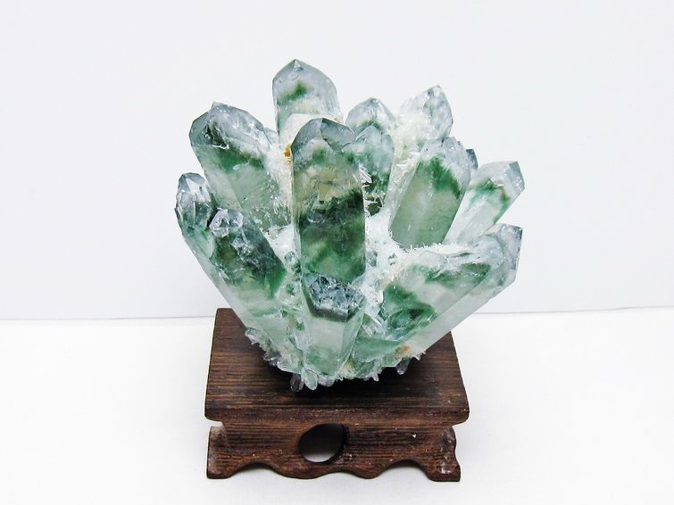 緑水晶 クラスター 原石 台座付属 一点物 182-7436