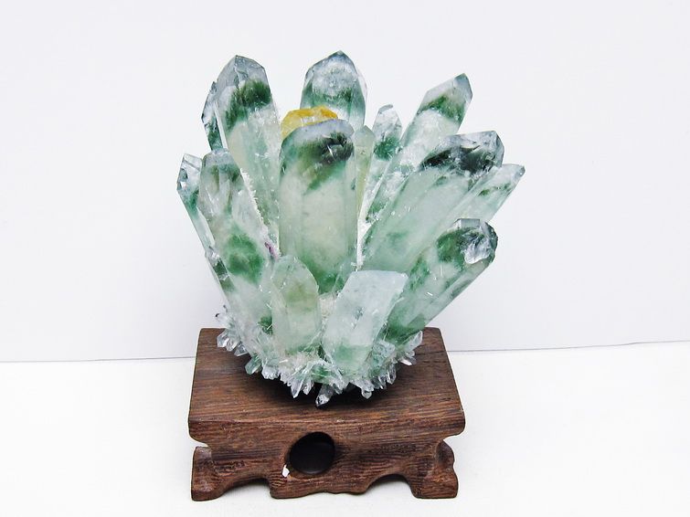 緑水晶 クラスター 原石 台座付属 一点物 182-7441