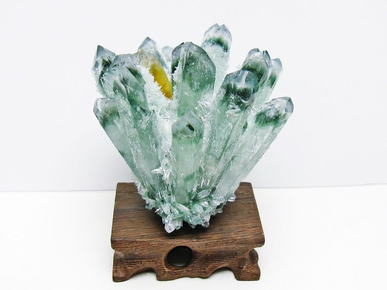 緑水晶 クラスター 原石 台座付属 一点物 182-7449