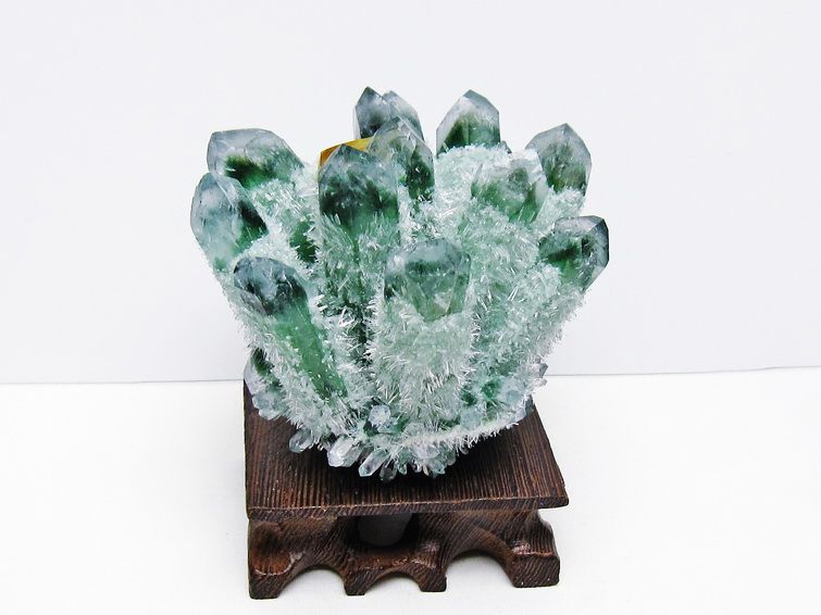 緑水晶 クラスター 原石 台座付属 一点物 182-7451