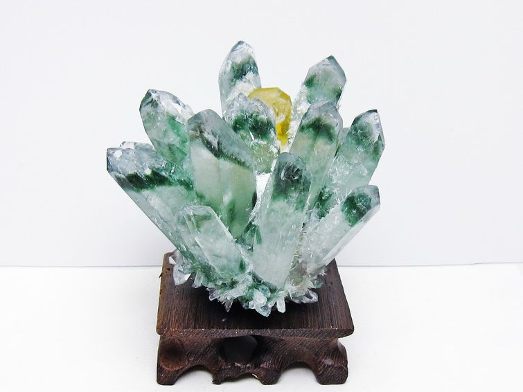 緑水晶 クラスター 原石 台座付属 一点物 182-7452