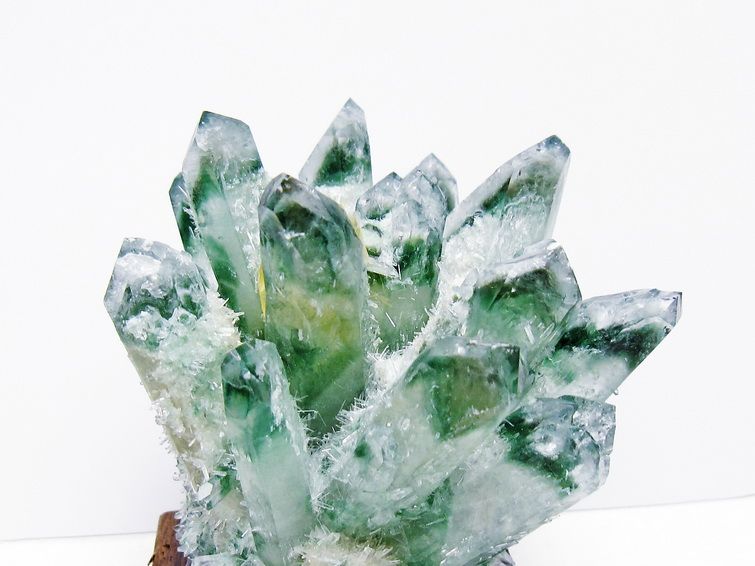 緑水晶 クラスター 原石 台座付属 一点物 182-7452