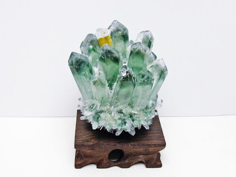 緑水晶 クラスター 原石 台座付属 一点物 182-7453