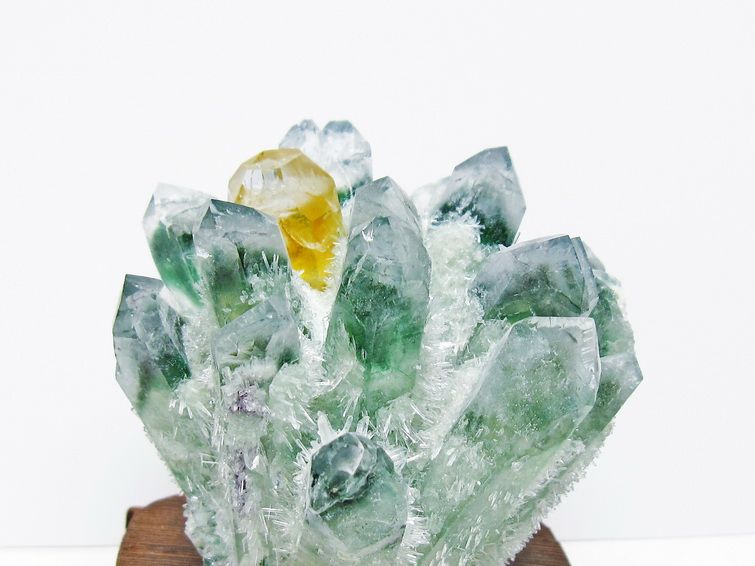 緑水晶 クラスター 原石 台座付属 一点物 182-7455