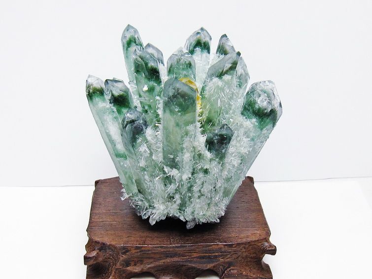 緑水晶 クラスター 原石 台座付属 一点物  182-7465