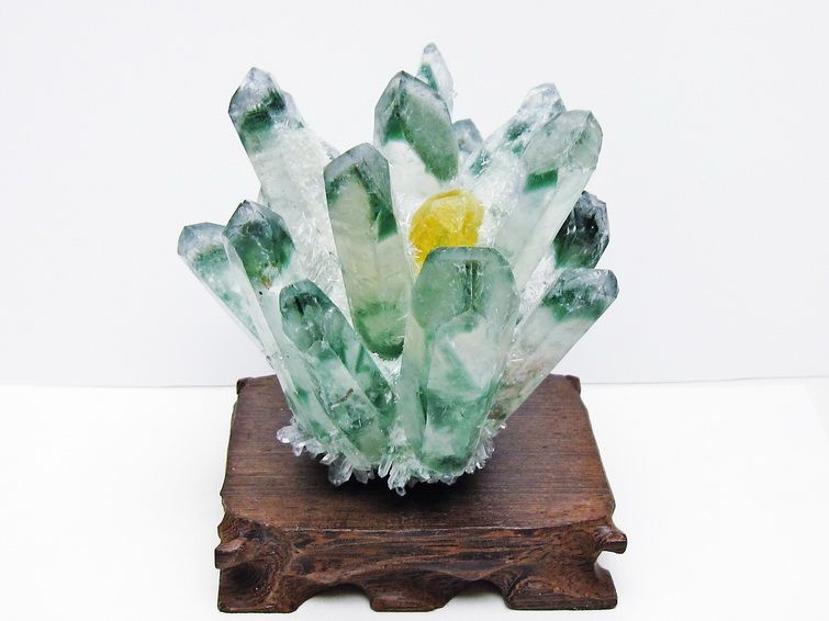 緑水晶 クラスター 原石 台座付属 一点物 182-7467