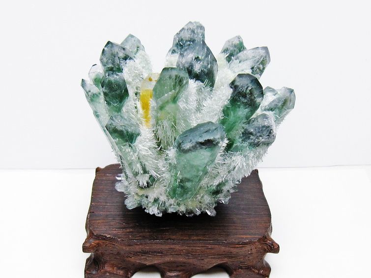 緑水晶 クラスター 原石 台座付属 一点物  182-7471