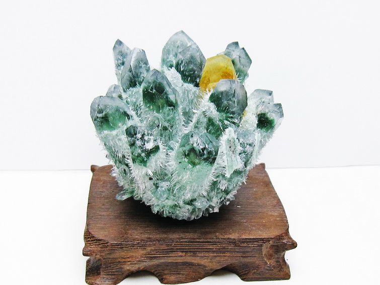 緑水晶 クラスター 原石 台座付属 一点物 182-7479