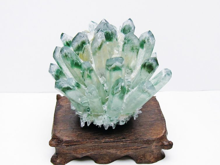 緑水晶 クラスター 原石 台座付属 一点物 182-7489