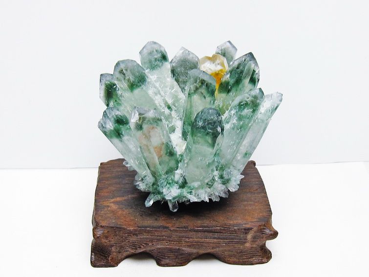 緑水晶 クラスター 原石 台座付属 一点物 182-7490