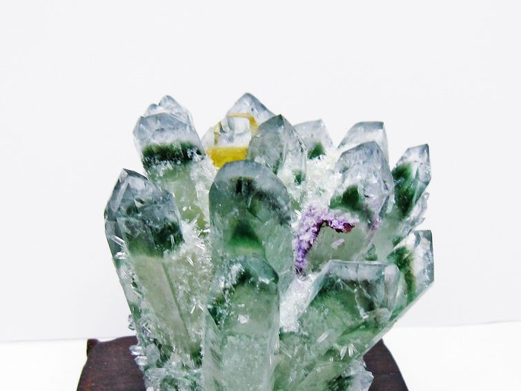 緑水晶 クラスター 原石 台座付属 一点物 182-7491