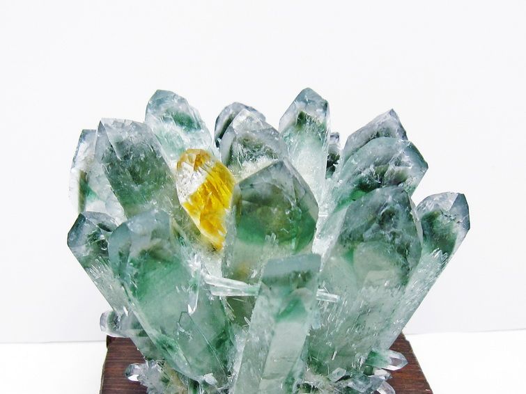 緑水晶 クラスター 原石 台座付属 一点物  182-7506