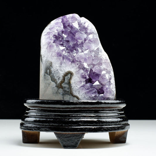 1.3Kg アメジスト クラスター ウルグアイ産 原石 amethyst 一点物 台座付属 182-7921 【sold out】