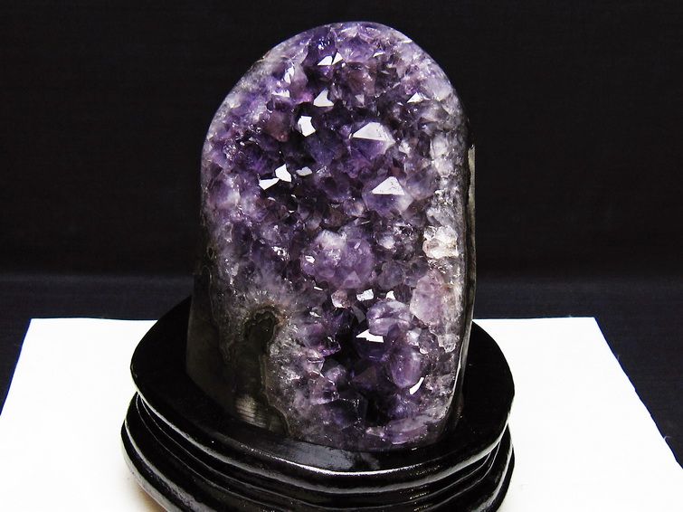 1.3Kg アメジスト クラスター ウルグアイ産 原石 amethyst 一点物 台座付属 182-7921