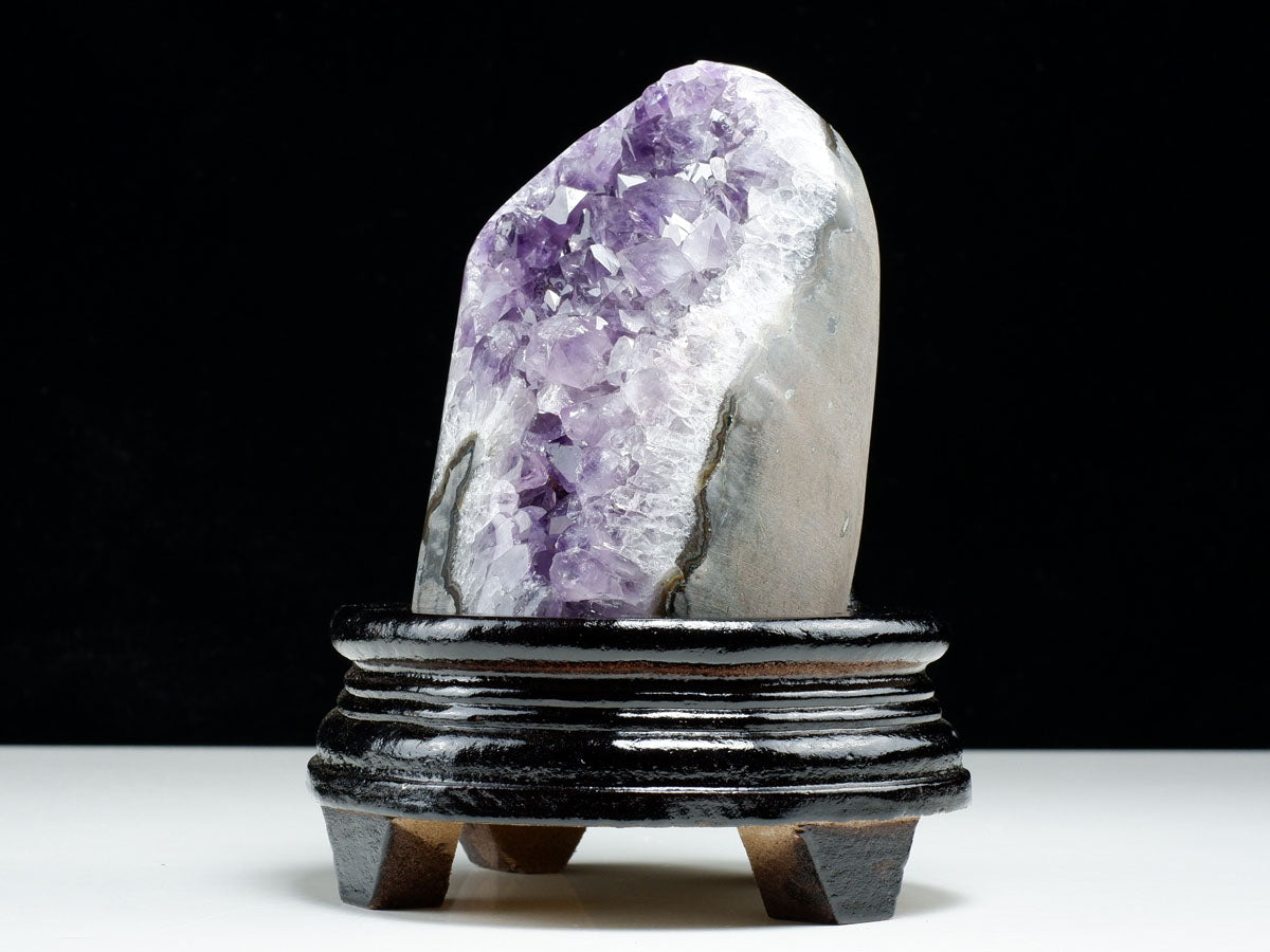 1.3Kg アメジスト クラスター ウルグアイ産 原石 amethyst 一点物 台座付属 182-7921 【sold out】