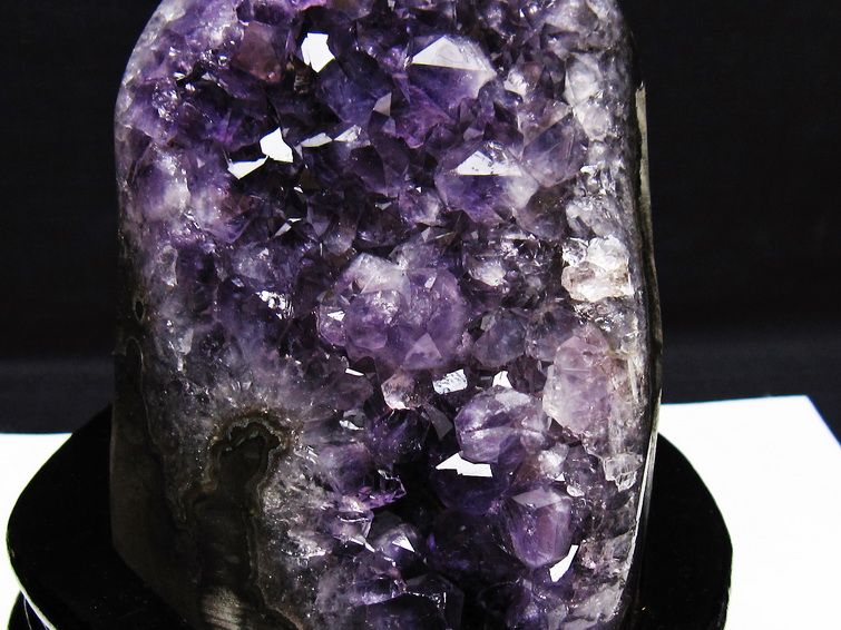 1.3Kg アメジスト クラスター ウルグアイ産 原石 amethyst 一点物 台座付属 182-7921