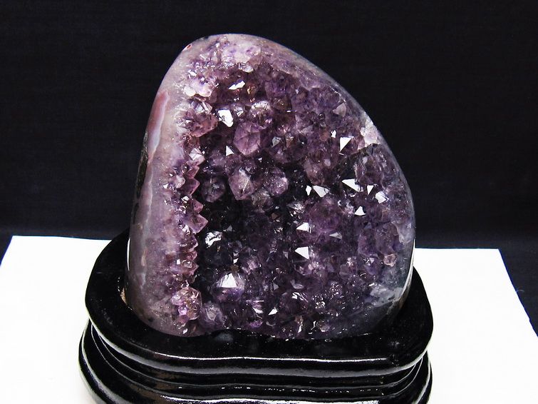 1.1Kg アメジスト クラスター ウルグアイ産 原石 amethyst 一点物 台座付属 182-7938