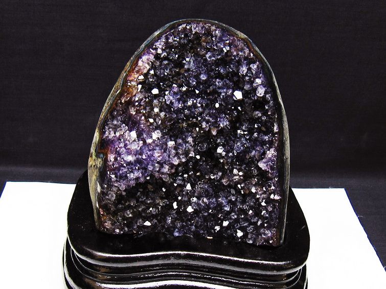 1.3Kg アメジスト クラスター ウルグアイ産 原石 amethyst 一点物 台座付属 182-7946