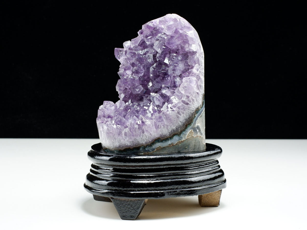 1.3Kg アメジスト クラスター ウルグアイ産 原石 amethyst 一点物 台座付属 182-7960