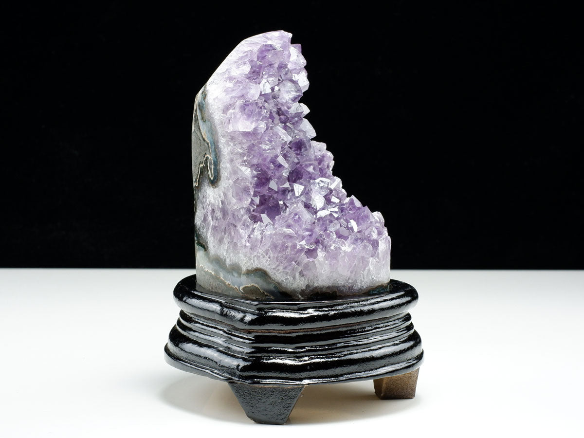 1.3Kg アメジスト クラスター ウルグアイ産 原石 amethyst 一点物 台座付属 182-7960
