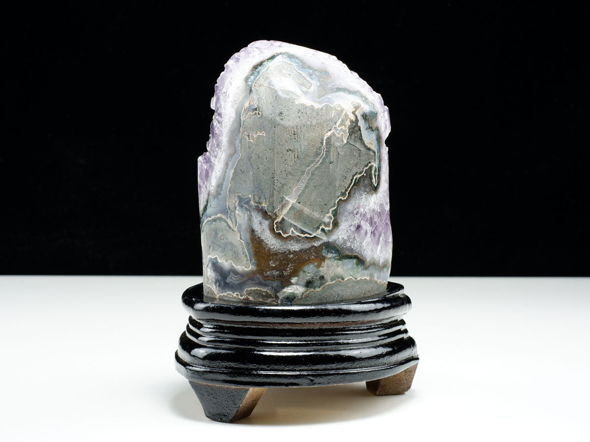 1.3Kg アメジスト クラスター ウルグアイ産 原石 amethyst 一点物 台座付属 182-7960