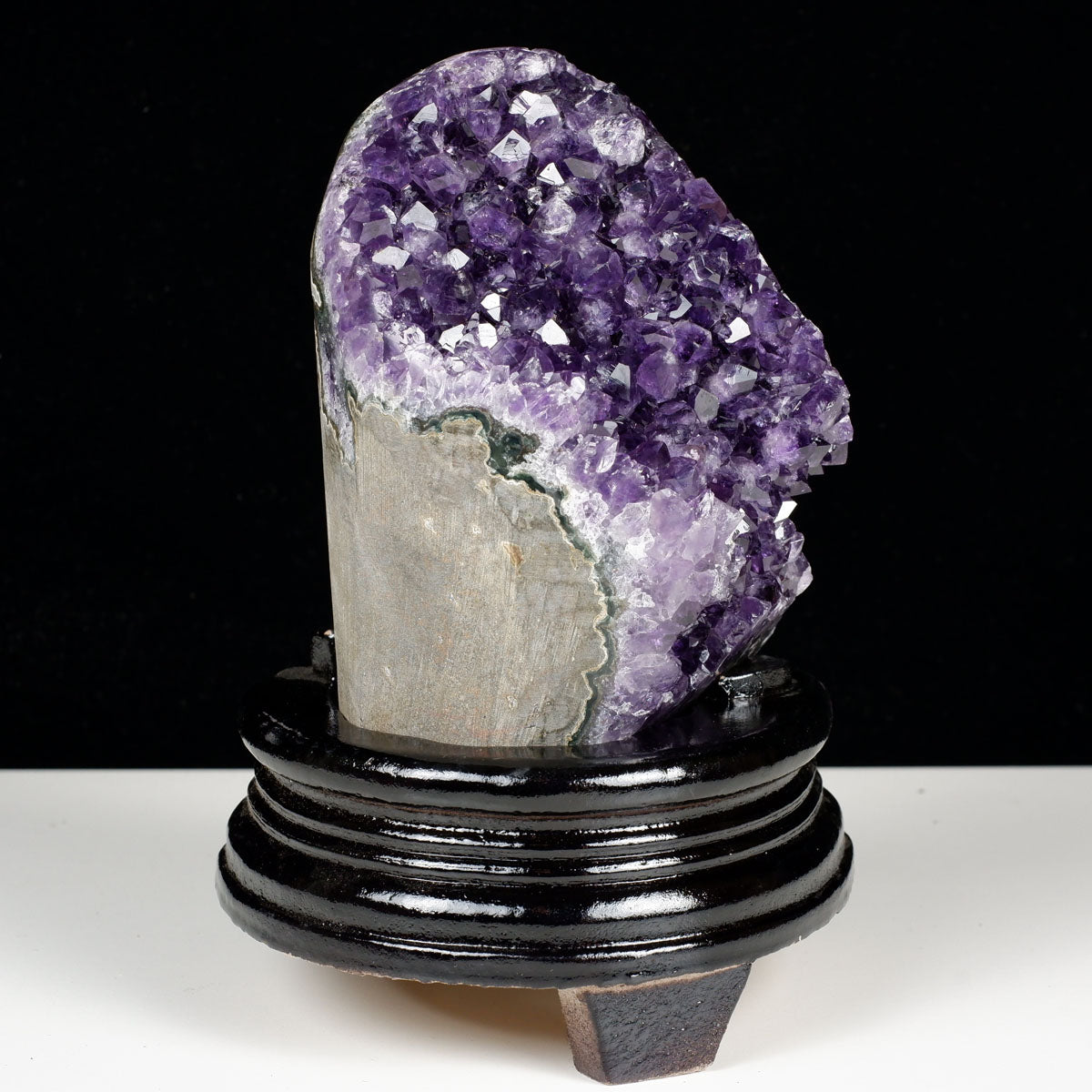 1.4Kg アメジスト クラスター ウルグアイ産 原石 amethyst 一点物 台座付属 182-8045