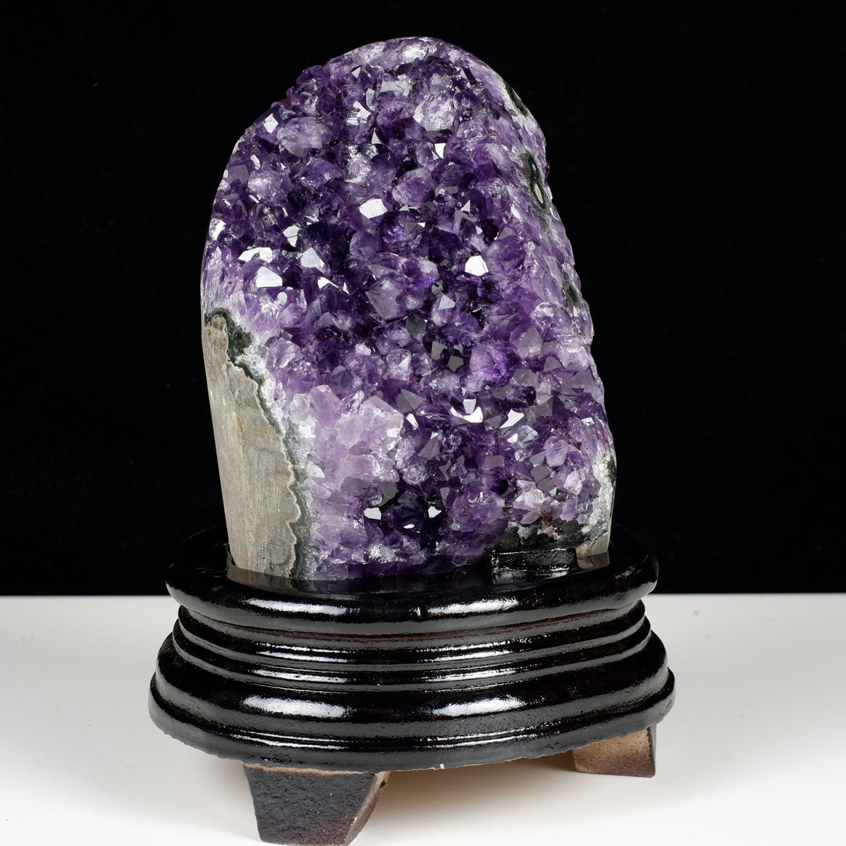 1.4Kg アメジスト クラスター ウルグアイ産 原石 amethyst 一点物 台座付属 182-8045
