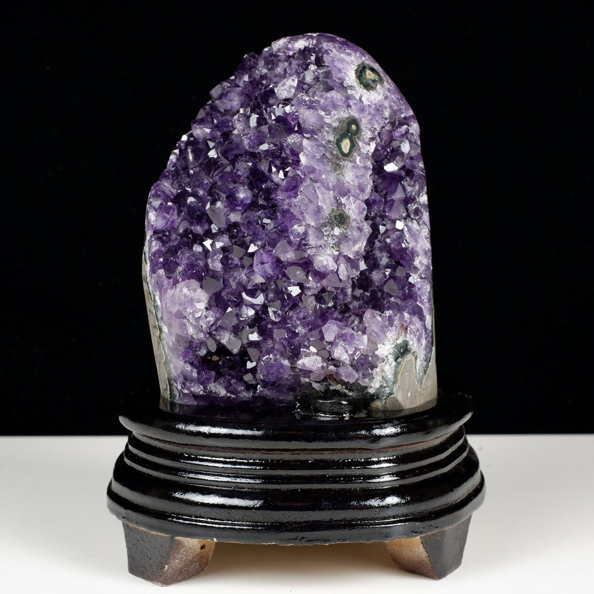 1.4Kg アメジスト クラスター ウルグアイ産 原石 amethyst 一点物 台座付属 182-8045