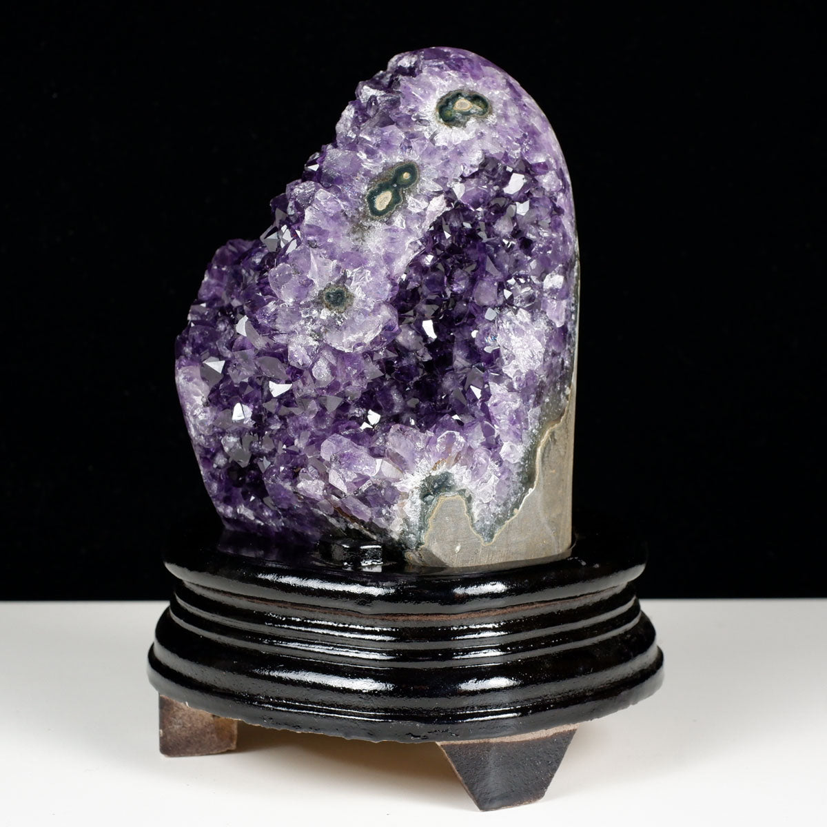1.4Kg アメジスト クラスター ウルグアイ産 原石 amethyst 一点物 台座付属 182-8045