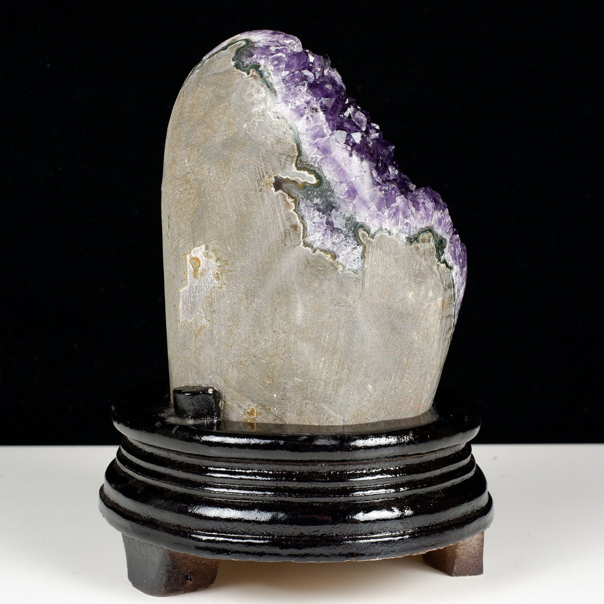 1.4Kg アメジスト クラスター ウルグアイ産 原石 amethyst 一点物 台座付属 182-8045
