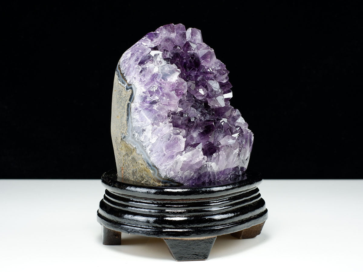 1.9Kg アメジスト クラスター ウルグアイ産 原石 amethyst 一点物 台座付属 182-8046