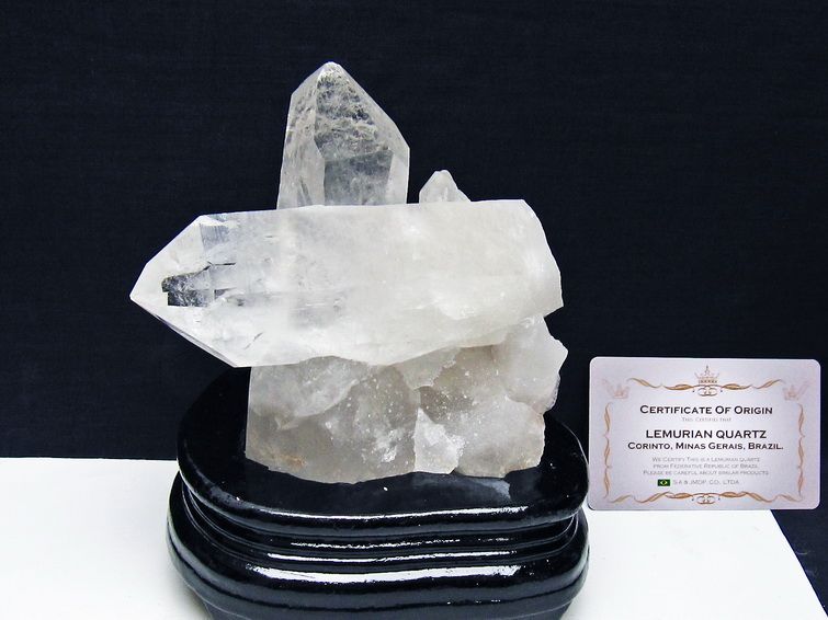水晶クラスター 原石 ブラジル ミナスジェライス州 コリント産 一点物 台座付属 レムリアンシード 182-8076