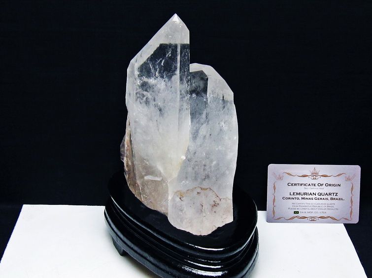 水晶クラスター 原石 ブラジル ミナスジェライス州 コリント産 一点物 台座付属 レムリアンシード 182-8080