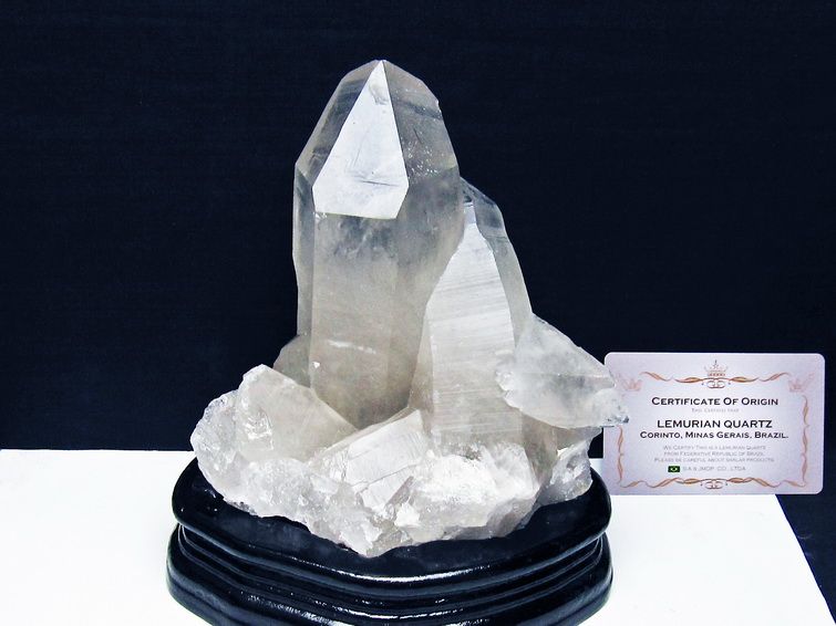 水晶クラスター 原石 虹入り 台座付属 ブラジル ミナスジェライス州 コリント産 レムリアンシード 182-8081