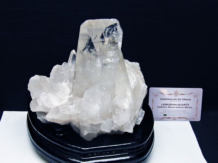 水晶クラスター 2Kg 原石 ブラジル ミナスジェライス州 コリント産 一点物 台座付属 レムリアンシード 182-8091