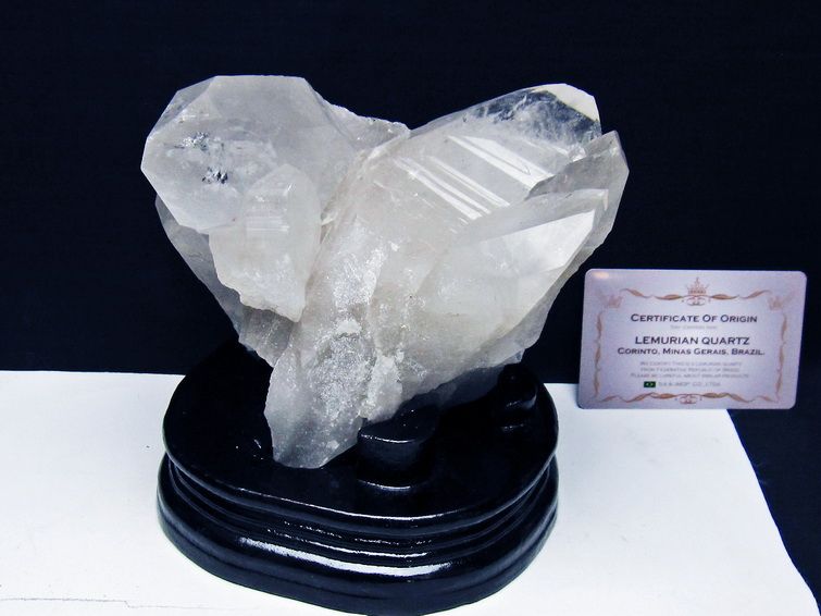 水晶クラスター 1.4Kg 原石 ブラジル ミナスジェライス州 コリント産 一点物 台座付属 レムリアンシード 182-8093