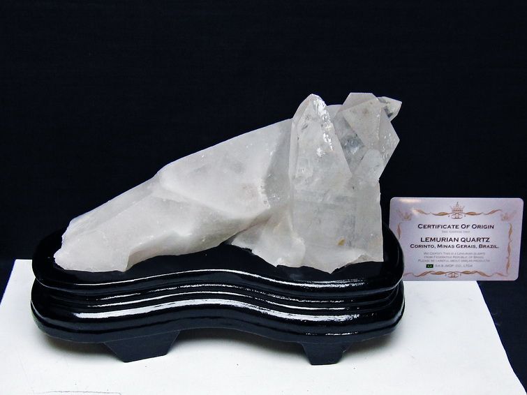 水晶クラスター 原石 ブラジル ミナスジェライス州 コリント産 一点物 台座付属 レムリアンシード 182-8095