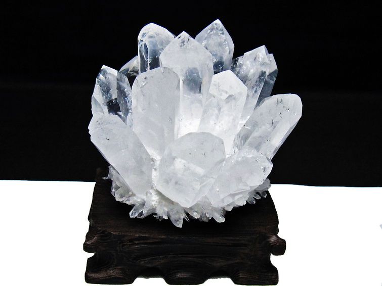水晶 クラスター 水晶 原石 台座付属 一点物 182-8327 [sold out]