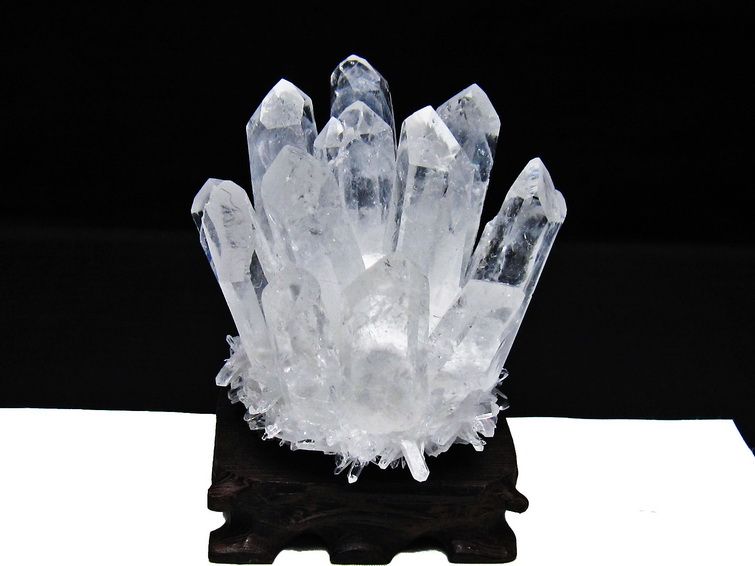 水晶 クラスター 水晶 原石 台座付属 一点物 182-8338[sold out]