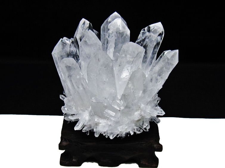 水晶 クラスター 水晶 原石 台座付属 一点物 182-8339 [sold out]