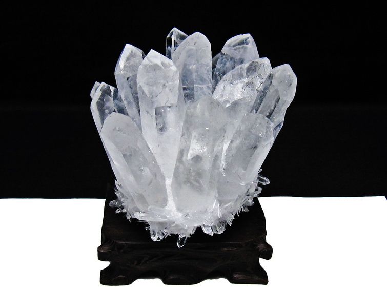 水晶 クラスター 水晶 原石 台座付属 一点物 182-8340 [sold out]