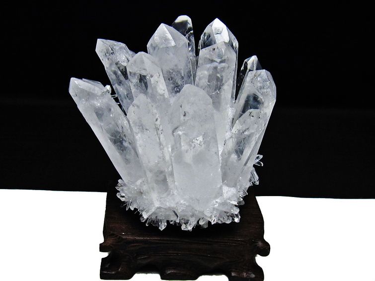 水晶 クラスター 水晶 原石 台座付属 一点物 182-8341 [sold out]