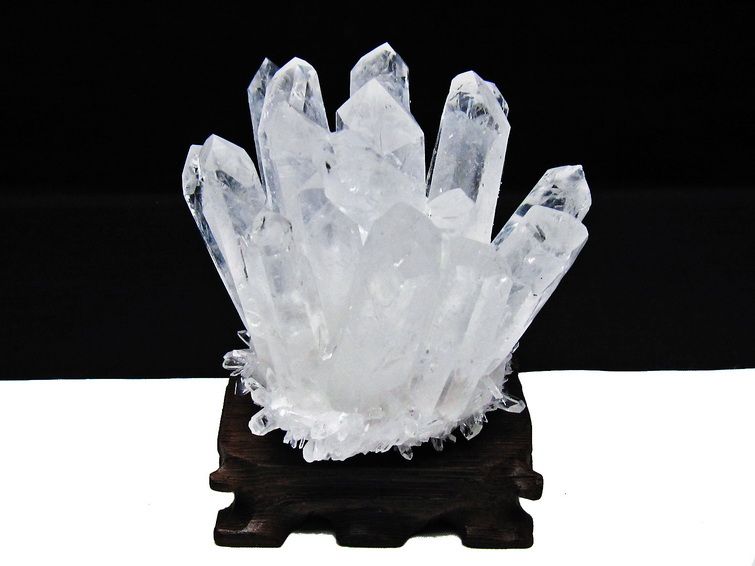 水晶 クラスター 水晶 原石 台座付属 一点物 182-8342 【sold out】