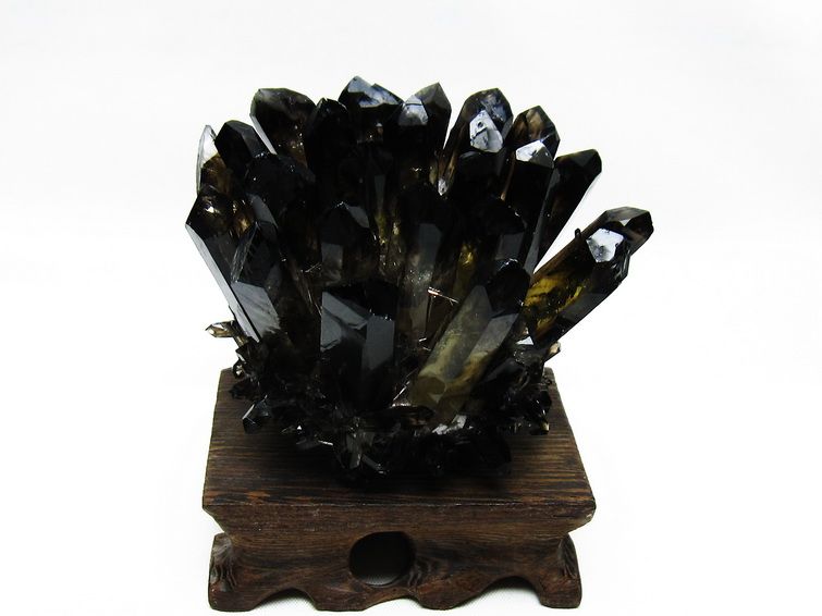 モリオン クラスター 黒水晶 原石 台座付属 一点物 182-8395 [sold out]