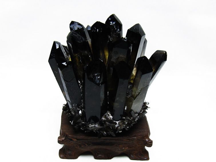 モリオン クラスター 黒水晶 原石 台座付属 一点物 182-8397 [sold out]