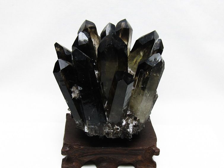 モリオン クラスター 黒水晶 原石 台座付属 一点物 182-8435 【sold out】