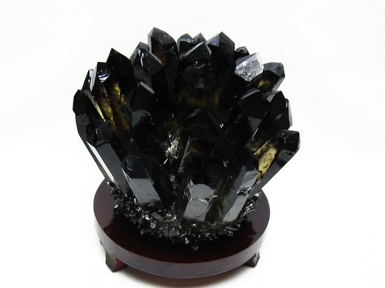 1.6Kg モリオン クラスター 黒水晶 原石 台座付属 一点物 182-8439 [sold out]