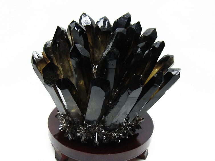 1.5Kg モリオン クラスター 黒水晶 原石 台座付属 一点物 182-8440 【sold out】